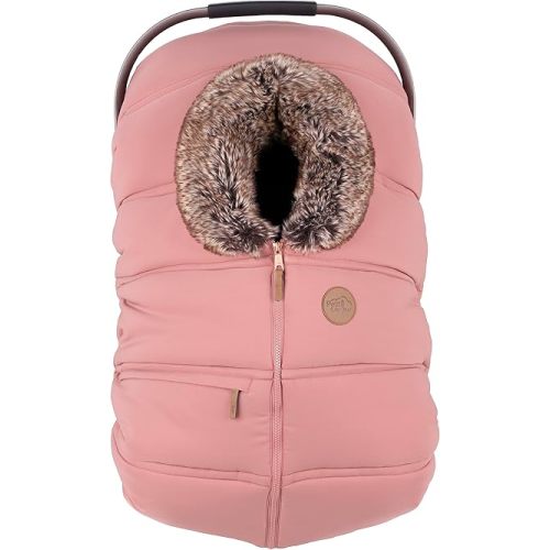 PETIT COULOU Housse de siège auto pour bébé – Hiver et 3 saisons – Extra chaude et confortable avec cadre structurel breveté, Blush