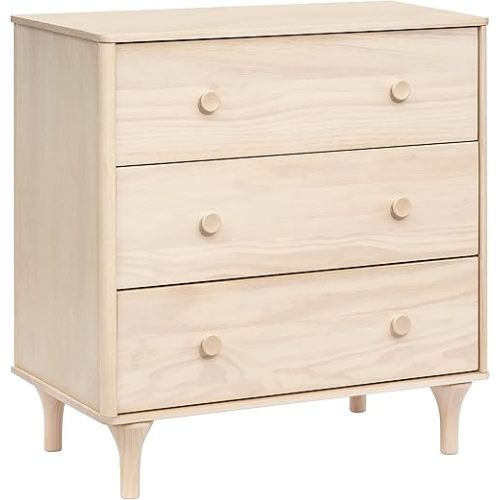 babyletto Lolly Changing Table Dresser Combo w/Removable Tray - GREENGUARD Gold Certified 3 Drawer Baby Dresser with Changing Table Top - Easy to Assemble Diaper Station for Nursery, Washed Natural