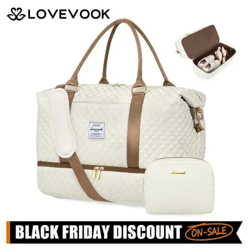 【Black Friday】LOVEVOOK Weekender Bag Travel Duffel Bag with Shoe | Black Friday Sale TikTok Shop