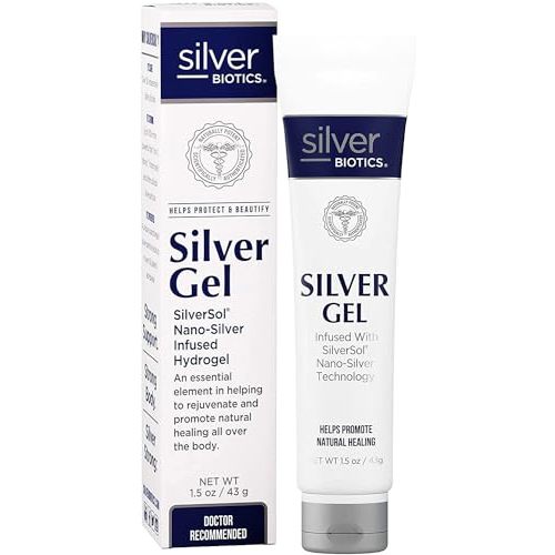 American Biotech Labs Silver Biotics Colloidal Silver Gel Nano-Silver 20 PPM Soothing Skin Gel | Versatile 1.5 oz Gel for Skin Comfort and Wellness