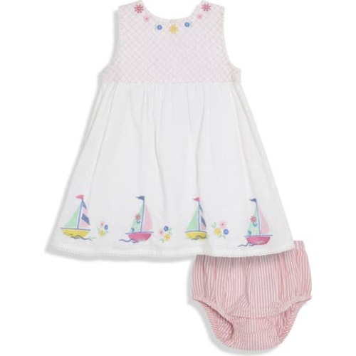 Boat Appliqué Smocked Dress, 18-24M