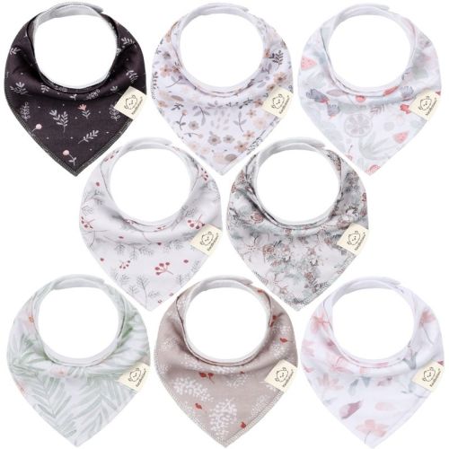 8pk Organic Baby Bandana Bibs, Baby Drool Bibs for Baby Boy, Girl, Baby Bibs for Infant, Newborn, Color: Bloom