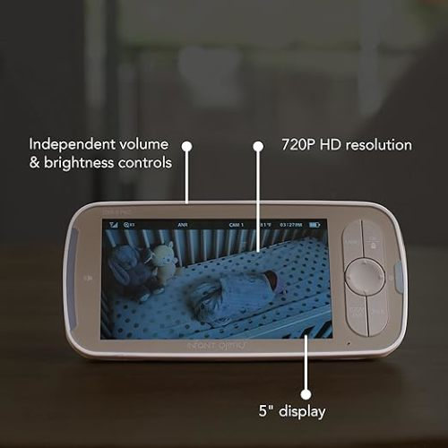 Infant Optics DXR-8 PRO Video Baby Monitor, 720P HD Resolution 5" Display, Patent-Pending A.N.R. (Active Noise Reduction), Pan Tilt Zoom, and Interchangeable Lenses