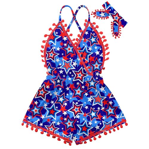 grehava Baby Girls Sleeveless Romper Summer Outfits For 6M-3T Kids