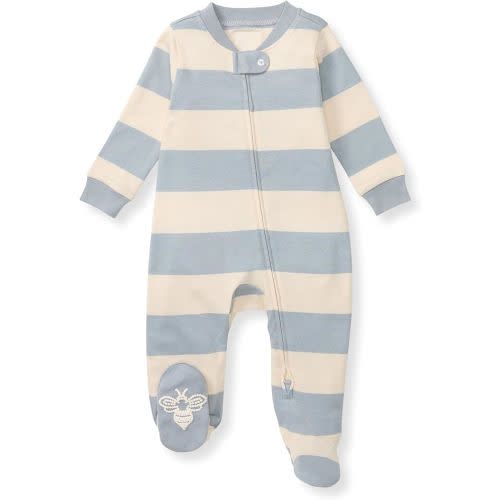 Burt's Bees Baby Boys' Sleep & Play PJs, 100% Organic Cotton One-Piece Zip Front Jumpsuit, Baby Boys Footie Pajamas & PJs