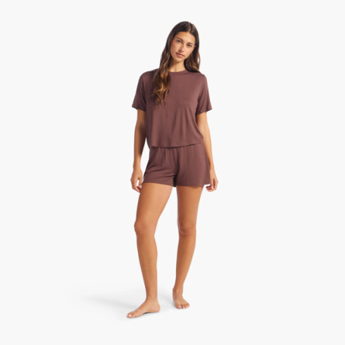 Pajama Short Set | Coffee