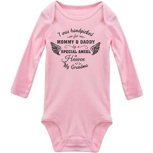 I Was Handpicked For Mommy & Daddy By Grandma In Heaven Unisex Romper Bodysuit Outfit