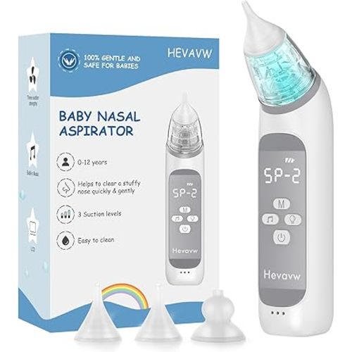 Electric Nasal Aspirator for Baby - Baby Nose Sucker, Snot Booger Mucus Remover for Baby Toddler Infant Newborn Kid - Nose Cleaner Machine with 3 Suction Levels, Music & Light