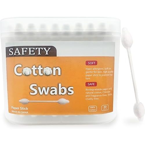 2 Packs 160pcs Safety Cotton Swabs with Large Tip, Baby Cotton Buds