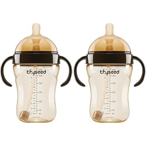 Transition Bottles for Breastfed Baby Who Refuses Bottle Toddler Breastlike Breastfeeding PPSU Bottle That Looks Like A Breast 10oz/300mL 10+ Months 2 Pack