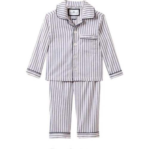 Navy French Ticking Pajamas Petite Plume, Size: 2Y
