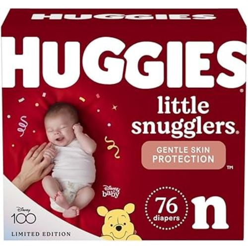 Huggies Newborn Diapers, Little Snugglers Baby Diapers, Size Newborn (up to 10 lbs), 76 Count
