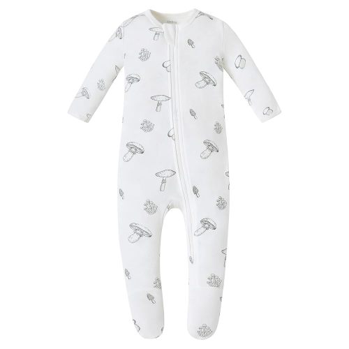 Owlivia Organic Cotton Baby Pajamas, Boys Girls Zip Front Sleep 'N Play Pjs, Footed Sleeper, Long Sleeve