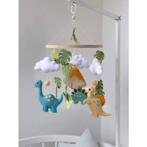 Baby mobile dinosaur, baby crib mobile with dinosaurs, nursery decor dinosaur, dino baby mobile, felt dinosaur mobile, dino baby shower