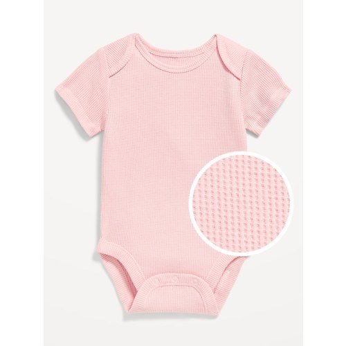 Unisex Short-Sleeve Waffle-Knit Bodysuit for Baby