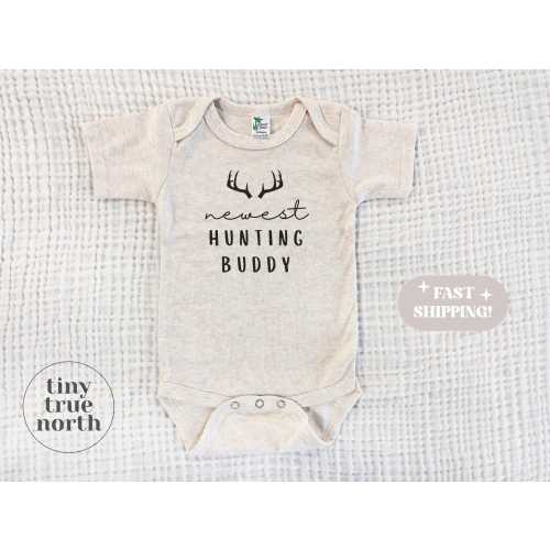 Newest Hunting Buddy Baby Gift - Baby Gift For for - Hunting Newborn Bodysuit - Hunter Gift for Baby - Baby Shower cute - Baby Announcement