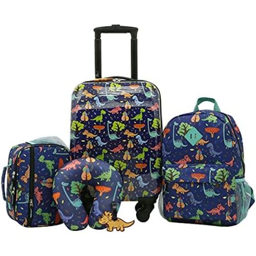 Travelers Club 5 Piece Kids' Luggage Set, Dino