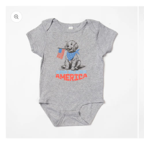 Patriotic Puppy 'God Bless America' Baby Onesie - American Farm Company