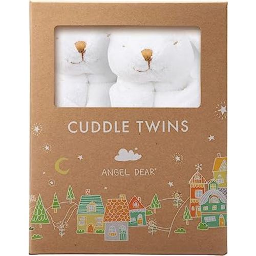 Angel Dear - White Bunny, Cuddle Twins Set