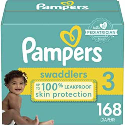 Diapers Size 3, 168 Count - Pampers Swaddlers Disposable Baby Diapers (Packaging & Prints May Vary)