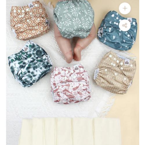 POCKET DIAPER 3.0 WITH INSERTS - 6 PACK(Calm Spring)