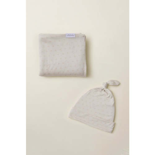 Oat Heritage Dot Swaddle + Hat Set