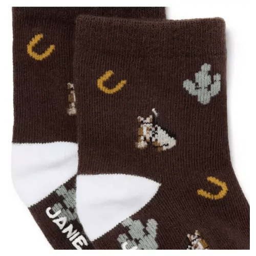 Baby Chicory Brown Baby Western Icon Sock by Janie and Jack