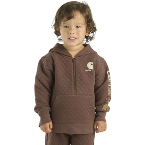 Carhartt Boys' Long-Sleeve Half-Zip Hooded Sweatshirt
