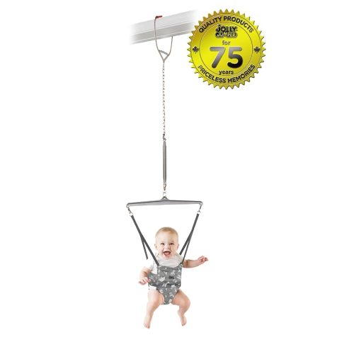 Jolly Jumper *Iconic* - New Grey Safari Saddle - The Original Baby Exerciser. Trusted by Parents and Loved by Babies for Over 75 Years