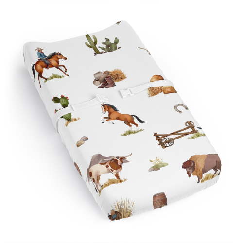 Sweet Jojo Designs Country Western Taupe Brown and Cream Changing Pad Cover Sheet