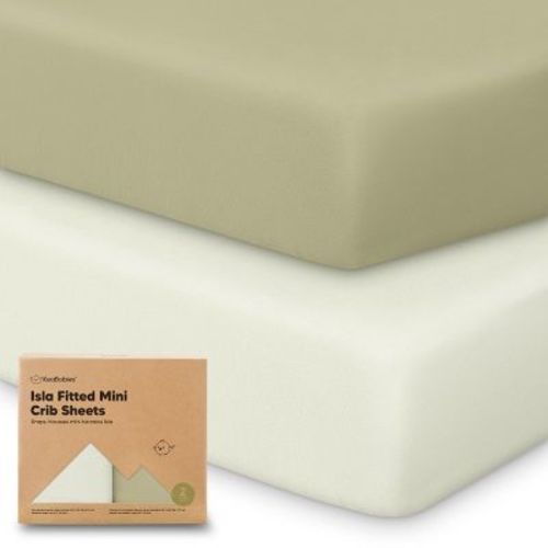KeaBabies 2-Pack Isla Mini Crib Sheets, Pack and Play Sheets Fitted, Pack N Play Sheets, Fitted Crib Sheet (Oregano)