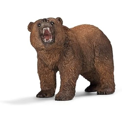 Schleich Wild Life Realistic Grizzly Bear Figurine - Hand-Painted and Detailed Animal Figure for Kids, Perfect Toy for Fun and Imaginative Adventures, Gift for Boys and Girls Ages 3+ , 2.6 inch