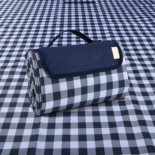 Extra Large Picnic Blanket Beach Blankets, Outdoor Foldable Waterproof Sand Mat for Beach Camping Hiking Travel Family Concerts Grass Park Music Festival Lawn Mats (Dark Blue, 80x60inch)