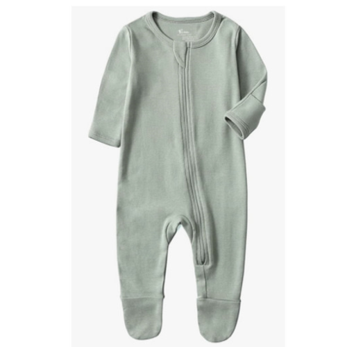 O2 BABY Baby Boys Girls Organic Cotton Zip-Front Sleeper Pajamas, Footed Sleep 'n Play