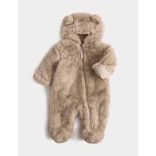 Faux Fur Hooded Pramsuit (0-12 Mths)