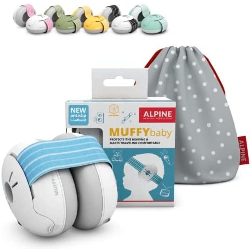 Alpine Muffy Baby Ear Protection for Babies and Toddlers up to 36 Months – Noise Reduction Earmuffs for Toddlers and Babies – Comfortable Infant Ear Muffs Prevent Hearing Damage & Improve Sleep, Blue