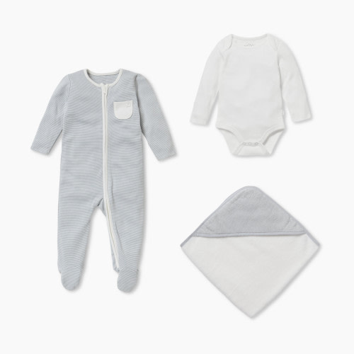MORI Soak & Sleep Set - Blue Stripe, 3-6 M, 3