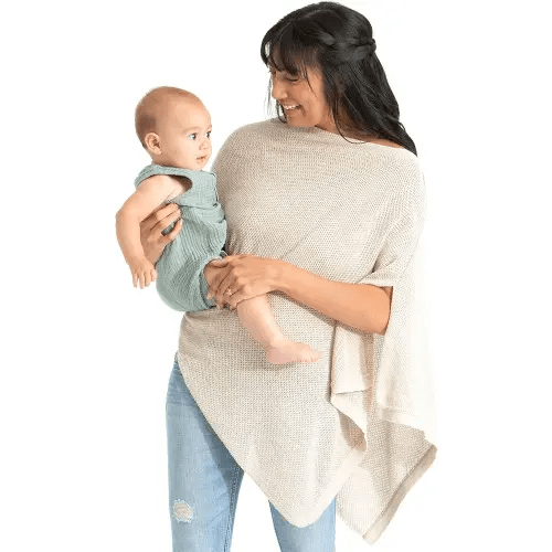 We are Amma | The Cocoon™ - Newborn Essentials Must Haves: Nursing Cover for Breast Feeding Essentials | Nursing Sweater Used as Breastfeeding Cover (Natural, One Size)