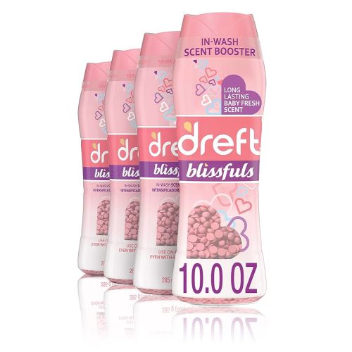 Dreft Blissfuls Laundry Scent Booster Beads For Washer, Baby Fresh, 10 Oz , 4 Count