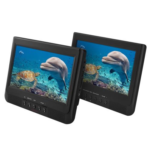 onn. 10" Dual Screen DVD Player with Digital Panel, Black