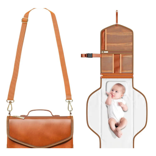 Luxe Vegan Leather Portable Diaper Bag with Changing Pad – Captain Cutie