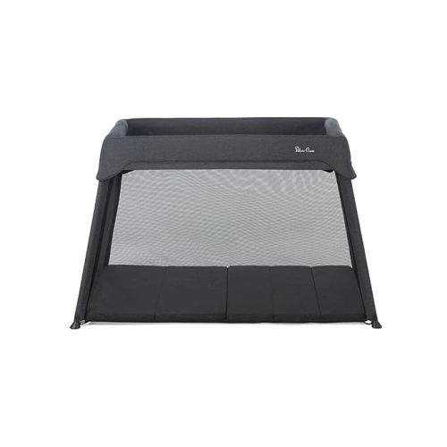 Silver Cross Slumber 3 in 1 Travel Crib in Black - Multi Use, Converts from Bassinet to Crib to Playard - Portable, Lightweight, Easy to Pack with Comfortable Mattress, for Infants to Toddlers
