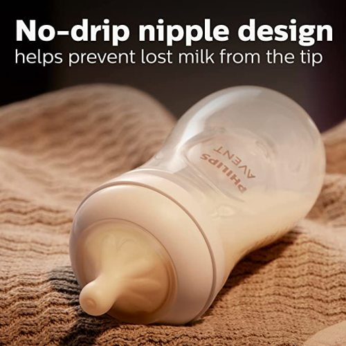Philips AVENT Natural Baby Bottle with Natural Response Nipple, Clear, 9oz, 4pk, SCY903/04 - 4 Pack