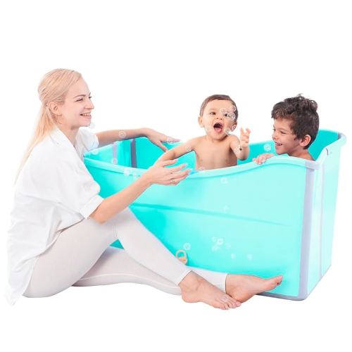 Large Foldable Bathtub for Toddler Collapsible Baby Bathtub Portable Bath tub Lightweight for Children Twins Petite Adult