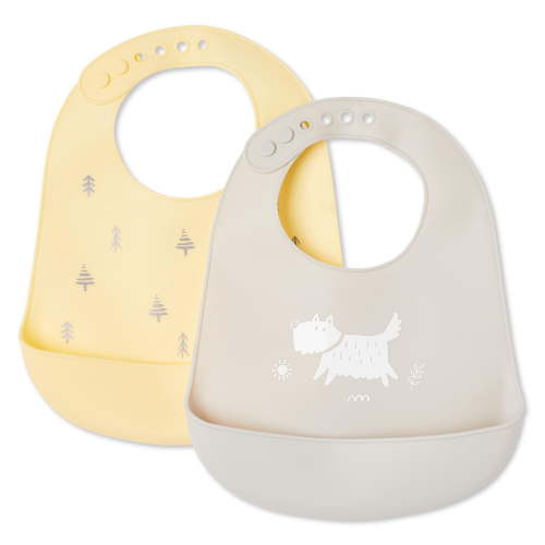 George Infants' Gender Inclusive Silicone Bib 2-Pack, One Size