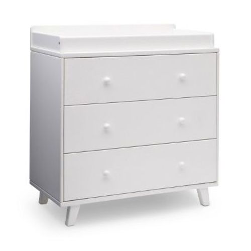 Delta Children Ava 3 Drawer Dresser With Changing Top - White