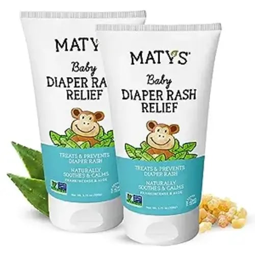 Matys Baby Diaper Rash Relief Ointment, Petroleum Free Diaper Cream for Babies 2 Months Old +, Soothing Balm Protection for Chafed Skin, Nurturing Lavender & Aloe w/Zinc Oxide, 2 Pack, 3.75 oz each