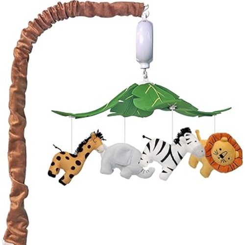 Baby Crib Mobile, Rotating Baby Mobile for Crib with Soothing Music & Lullabies, Safari Nursery Décor Baby Crib Toys for Boys Girls 0 3 6 9 12 Months (Safari Animals)