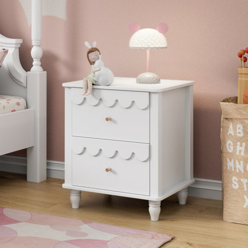 (White) Charlton Home® Dorlan 19.7“W Cute Cloud shape Nightstand & Reviews | Wayfair