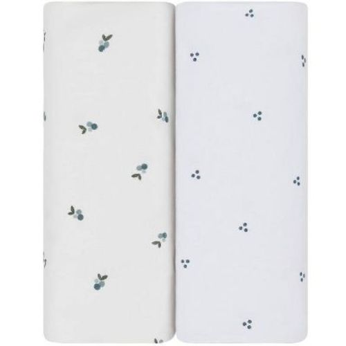 Ely's & Co. Waterproof Crib Sheets -Berry and Cluster Dot Blue 2 Pack
